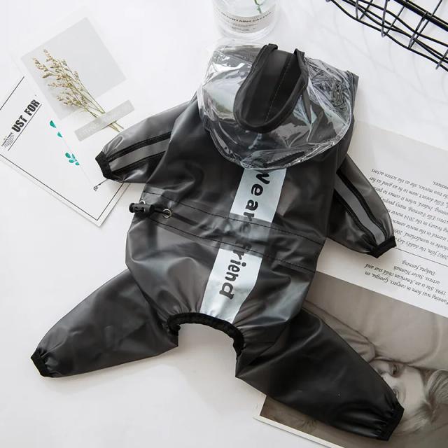 Capa de Chuva Impermeável com Capuz Transparente para Cães e Gatos de Todos os Tamanhos