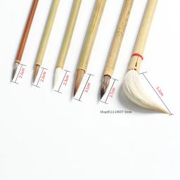 6 pçs/set Cerâmica Caneta de Escrita Escova de Bambu Escova de Pintura Pintado Gancho Cinzas Varrendo Escova Hidratante Cerâmica Ferramenta de Argila do Polímero - Image 4