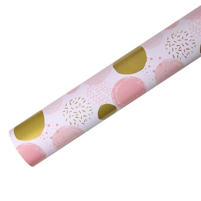 Embrulho de Presente Rosa com Corações, Papel de Natal e Férias em Gradiente de Alumínio, 50x70cm