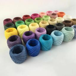 Fita de papel de Raffia, Resistente ao desgaste, Corda de papel multiúso, Envolvimento DIY, Fita de embalagem, 17 cores, 20m/rolo - Image 2