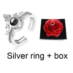 Anéis Elegantes Caixa de Exibição Caso Noivado Casamento, Flor Rosa Presente para o Amor, Suporte De Armazenamento De Jóias, Moda 3D, Caixa Vermelha Alegre - Image 5