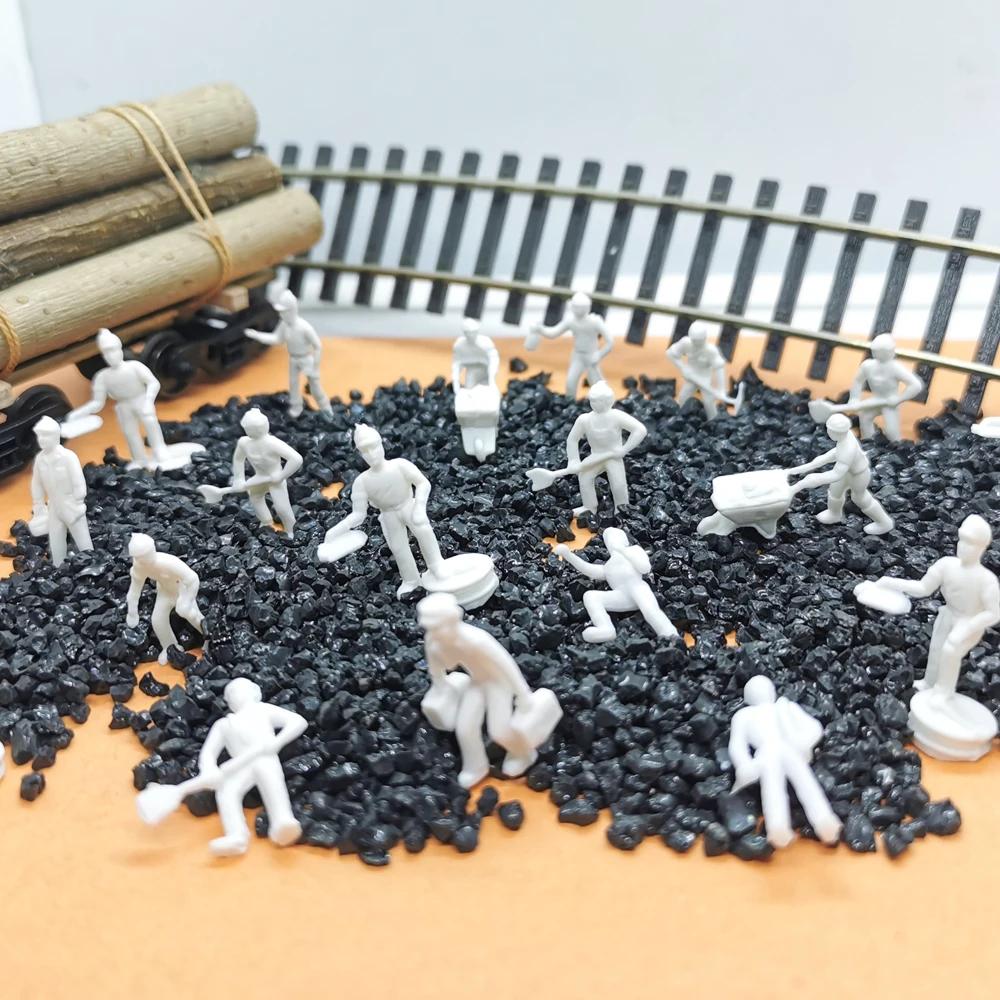 Modelo de trem de escala ho de trabalho figuras em miniatura funcionários com ferramentas para construção ferroviária arquitetura de paisagem layout brinquedo - Image 1