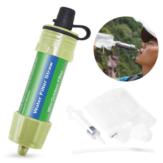 Purificador de Água Portátil com Filtro de Palha para Emergências e Acampamentos