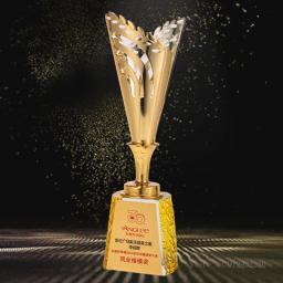 Troféu de metal personalizado com medalha de base de cristal Recompensa comercial e universal Excelente competição de funcionários Lembrança para comercial, 1pc - Image 3
