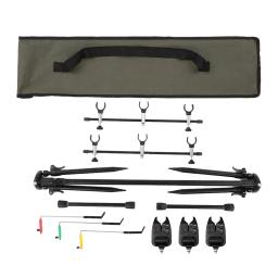 Retrátil Pesca Rod Pod Stand, titular Carp, 3 Mordida Alarmes, Swingers Indicadores, ajustável, Pólo - Image 6