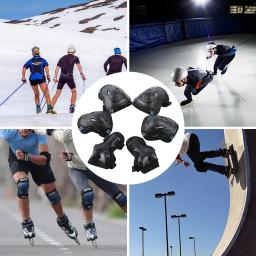 Joelheiras e cotoveleiras para adultos, protetores de pulso, conjunto de equipamentos de proteção, proteção de segurança, skate, ciclismo, equitação, 6 peças - Image 4