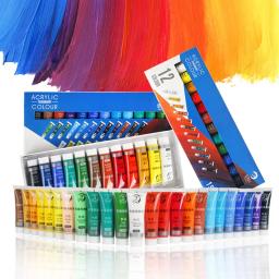 Conjunto de tintas acrílicas não tóxicas para iniciantes e artistas profissionais, suprimentos de pintura, 12 cores, 24 cores, 15ml - Image 6