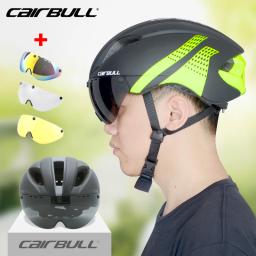 Cairbull-Capacete Integral TT de Bicicleta para Homens e Mulheres, Capacete Aero, Óculos, City Casque, Route with Lens, EPS Plus PC, Adultos - Image 1