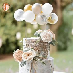 Decorações para festas de aniversário, suprimentos para festa de feliz aniversário de casamento, decoração de bolo em balão, topper de bolo com 10 peças - Image 1