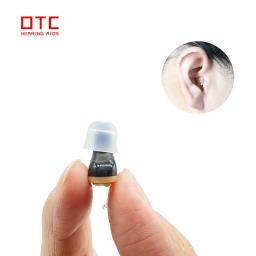 Mini aparelhos auditivos intra-auriculares, invisível, pequeno discreto, amplificador de som, colocado no canal para surdos e idosos - Image 1