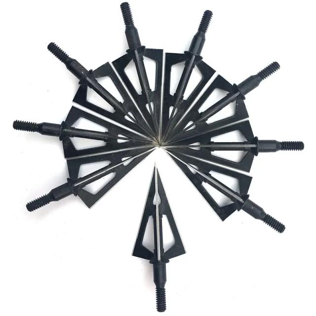 Conjunto de 6 Ponta de Flecha em Aço Inoxidável com 3 Lâminas Afiadas para Arco e Flecha - Ideal para Caça com Arco 100/125 Grãos