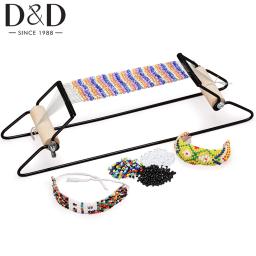 Madeira & aço inoxidável tecelagem beading tear conjunto para jóias pulseiras diy kit artesanal máquina de tricô criança brinquedos educativos - Image 1