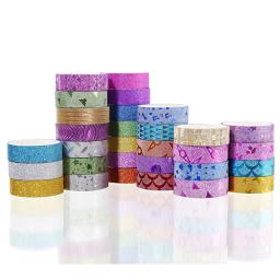 Glitter Washi Tape Papelaria, Fitas Adesivas Decorativas, Fita Adesiva DIY Cor, Scrapbooking, Material Escolar, 10Pcs - Image 2
