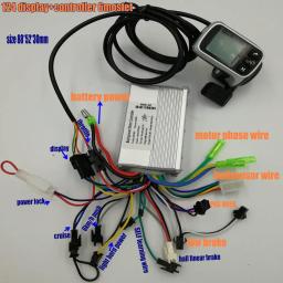 Display lcd 124 com polegar shifter + bldc controlador 24v36v48v250w350w salão sensor de freio elétrico scooter bicicleta mtb diy parte - Image 5