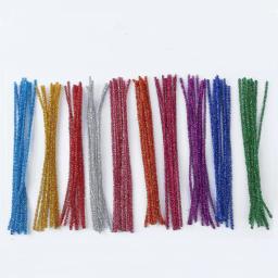 Hastes limpadoras de cachimbos, hastes de brilho limpadoras de cachimbo de pelúcia, hastes com fio, materiais de artesanato educacionais para crianças, brinquedos de artesanato diy com 100 peças - Image 4