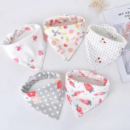 5 pçs/lote babadores do bebê triângulo duplo algodão babadores dos desenhos animados impressão saliva toalha do bebê meninos meninas avental de alimentação algodão bandana babadores - Image 5
