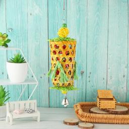 Gaiola de rotim/papel natural, gaiola de mastigar para pássaros de estimação, brinquedos, papagaio, triturador, decoração de suspensão para casa - Image 5