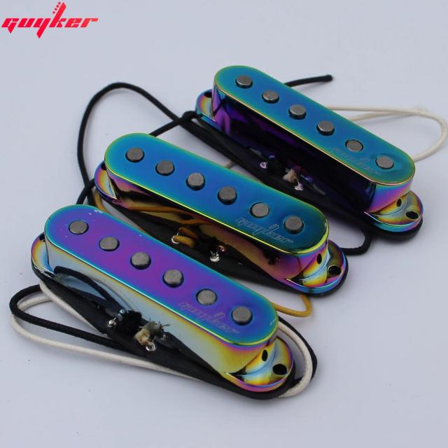 Captadores de Guitarra Elétrica Guyker Alnico Single Coil: Arco-Íris Camaleão para Stratocaster