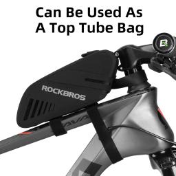 Rockbros saco de sela da bicicleta à prova dwaterproof água 0.6l ciclismo bolsa de assento ao ar livre pannier ferramenta traseira saco mtb tubo superior acessórios da bicicleta - Image 6