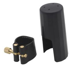 Clarinete ABS Mouthpiece Capa com Fivela De Metal, Tampa De Proteção, Braçadeira De Couro Clipe, Acessórios Para Instrumentos De Sopros e Peças - Image 3