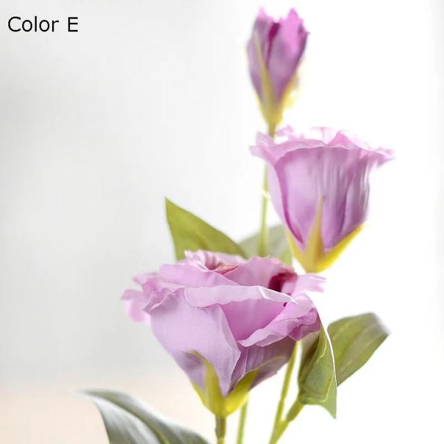 Eustoma Artificial de Seda para Decoração de Casa, Casamentos e Atacado - 3 Ramos de 70cm