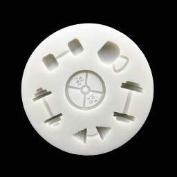 Haltere equipamento de fitness silicone fondant bolo molde sugarcraft chocolate cupcake cozimento molde para a cozinha ferramentas decoração - Image 3