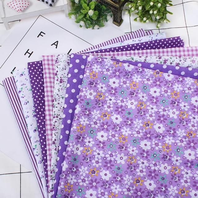 Conjunto de 7 Tecidos de Algodão Estampados 25cm x 25cm para Almofadas, Sofá e Projetos de Patchwork DIY