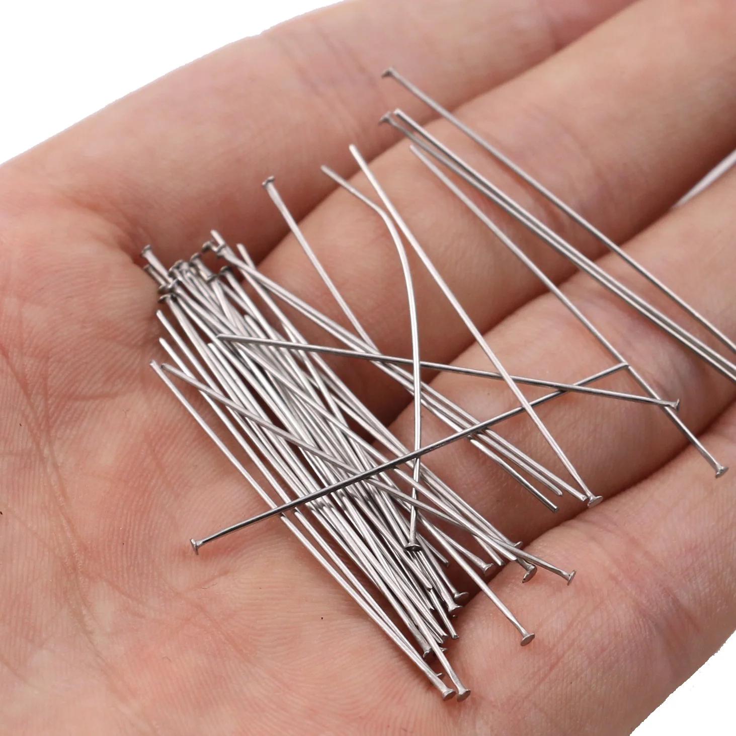 Alfinetes de cabeça em aço inoxidável 50 tamanhos-20 30 45 50 mm descobertas acessórios para joias - Image 1