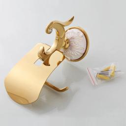 Suporte de papel higiênico de luxo, escultura em cerâmica de bronze, estilo europeu, acessórios de hardware para banheiro - Image 3