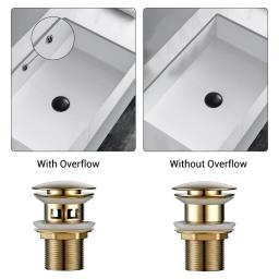 Rolha de resíduos de sifão para pia do banheiro, Botão Pop Up Drain, Plug Drainer, Lavatório, Acessório Faucet, Tubo de lavatório, Black Gold Rose - Image 2