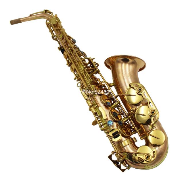 Saxofone Alto Banhado a Ouro e Cobre Rosa - Instrumento Musical Profissional com Frete Grátis