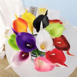 Flores Artificiais para Decoração De Casamento, Mini Calla Lily, Toque Real, Fontes De Festa, PU, 10 Cores, Nova Chegada, 1 Pc - Image 1