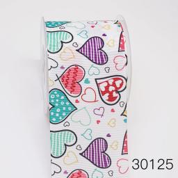 Fita de grosgrain para artesanato, acessórios de costura, bricolage, dia dos namorados, coração amoroso impresso, 5 jardas 26596 - Image 2