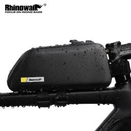 Rhinowalk 1.3l saco de bicicleta à prova dwaterproof água ciclismo topo frente tubo quadro saco grande capacidade saco do telefone mtb bicicleta acessórios - Image 1