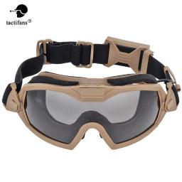 Óculos tático com sistema de ventilador, óculos de alto impacto, lente protetora intercambiável, ciclismo, paintball, airsoft, jogo de guerra - Image 1