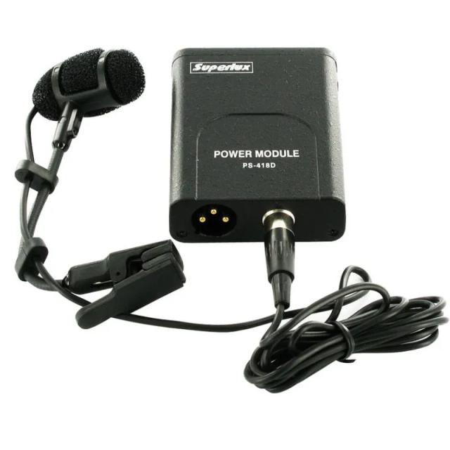 Microfone Clip-On Gooseneck Superlux PRA383DXLR para Saxofone - Gravação Profissional de Instrumentos Musicais