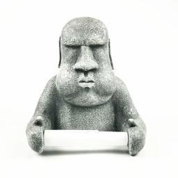 Montado na parede 3d ilha da páscoa moai toalete rolo de papel rack suporte tecido banheiro cozinha toalha prateleira armazenamento - Image 3
