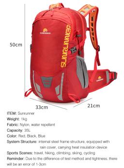 Mochila de grande capacidade, mochila de viagem, camping, escalada, mochila, luz, ciclismo, bicicleta, bicicleta, bolsa de esportes, 35L - Image 3