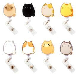 Adoráveis clipes de cartão de identificação acrílicos retráteis, gatos, adoráveis, enfermeira, médico, estudante, exposição, id, crachá, suporte, papelaria - Image 1