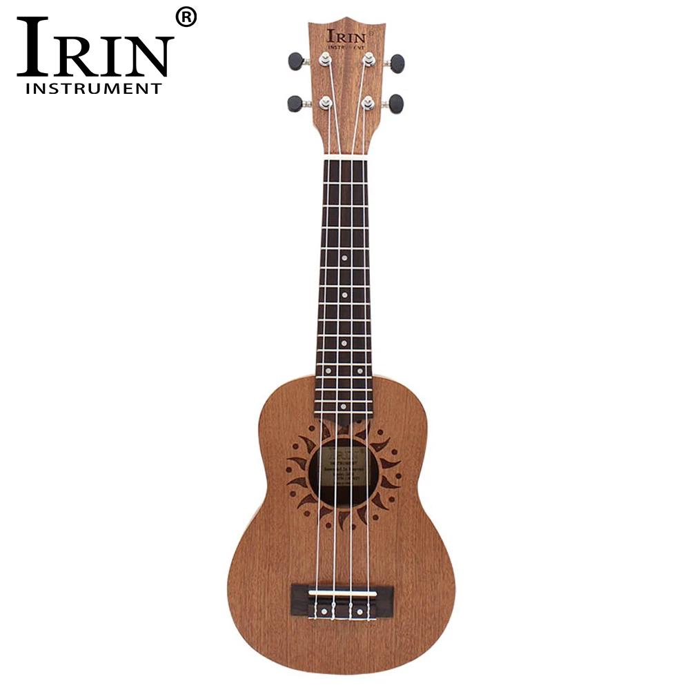 Irin 21 Polegada soprano ukulele sapele 4 cordas guitarra havaiana instrumentos musicais presente ukulele soprano guitarra com saco de show afinador - Image 1