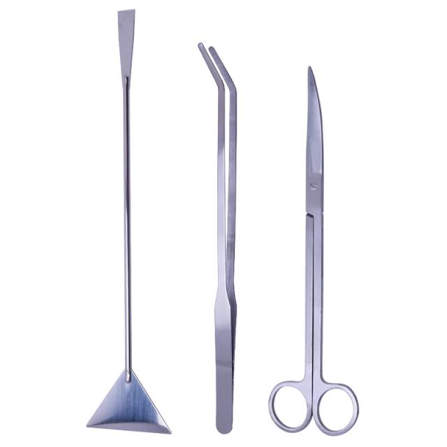 Kit de Ferramentas em Aço Inoxidável para Aquários - Pinças Longas, Tesoura e Acessórios para Aquascaping e Plantas Aquáticas