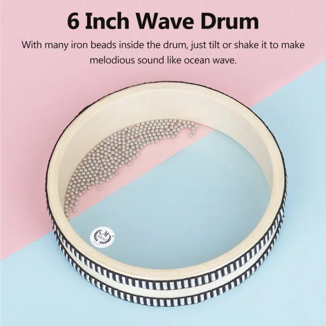 Mini Tambor Oceânico Transparente para Crianças – Instrumento de Percussão Educacional em Cor Natural para Meninos e Meninas