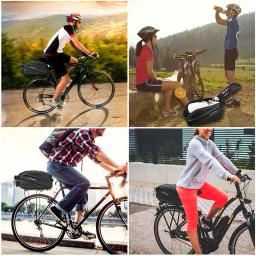 Lixada-Bicicleta Traseira Rack Bag, Refletivo, Impermeável, Ciclismo Bagagem, Tronco Da Bicicleta, Assento Traseiro, Saco De Armazenamento, Sacos De Ombro, 10L, 8L - Image 5