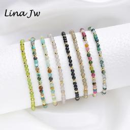Natural Pedra Beads Pulseiras na Mão, Conjuntos De Jóias De Luxo, Pulseira Por Atacado, Turmalina Handwork, Presente De Festa, 3mm - Image 1