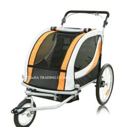 Gêmeos Trailer de Bicicleta com Capa de Chuva, 2 em 1, Assento Duplo, Kids Wagon, 20 Polegada Big Wheel Bike Carrier, Converte para Stroller, Jogger - Image 3