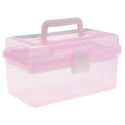 Caixa de Ferramentas de Jóias e Pintura Rosa, Armazenamento Doméstico, Organizador com alça - Image 1
