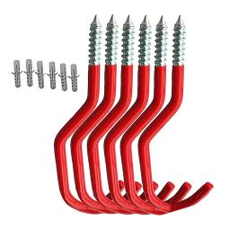 Ganchos de metal para bicicleta, 6 peças, armazenamento de teto, para casa, garagem, vassoura, organizador de vassoura, suporte para pendurar - Image 6