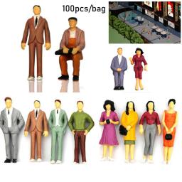 Modelo de construção de pessoas, miniaturas de passageiros, trem de paisagem, personagem diy: 100: 100/1 de escala, cor mista, modelo de brinquedo - Image 3