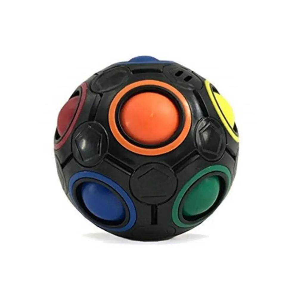 Bola de arco-íris quebra-cabeça cubo mágico futebol brinquedo fidget luminoso 3d cérebro teasers anti estresse alívio jogo educativo para crianças adultos - Image 1