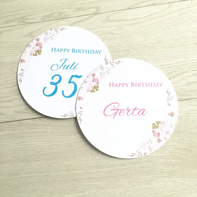 Convite Personalizado Redondo para Festas: Aniversário, Chá de Bebê e 18º Aniversário - Pacote com 10 Cartões